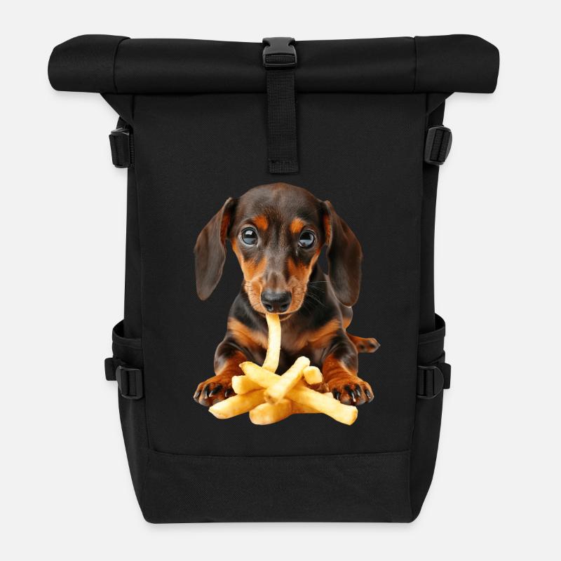 Dackel - Rolltop Rucksack - Schwarz
