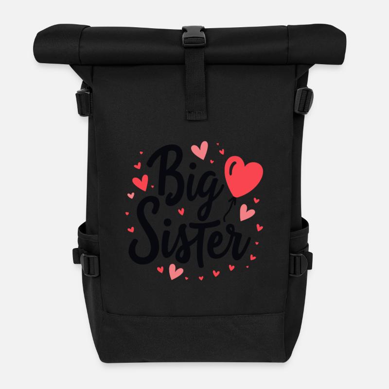 BIG SISTER - Roll Top Backpack - black