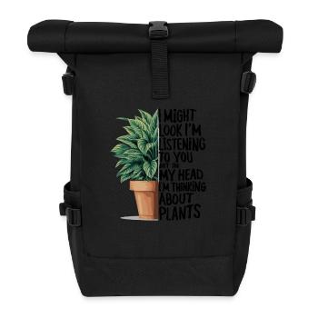 Head by the plants, heart in the garden - Roll Top Backpack - black - Front