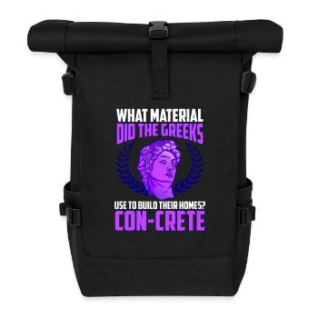 Material: Haben die Griechen die Mythologie verwendet - Rolltop Rucksack - Schwarz - Vorne