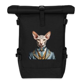 Elegante Sphynx - Rolltop Rucksack - Schwarz - Vorne