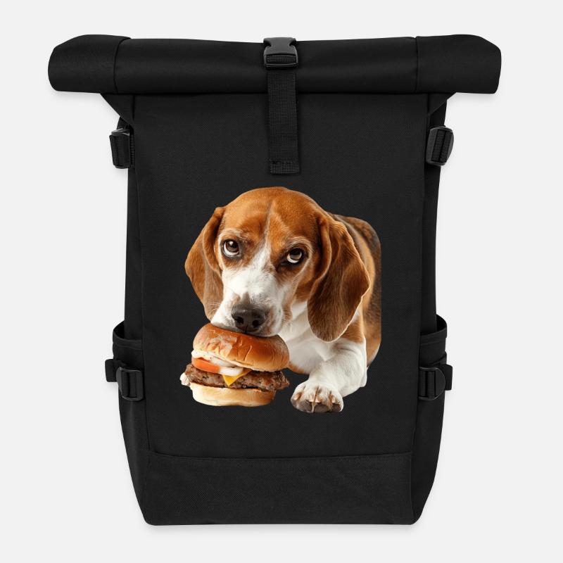 Beagle - Sac à dos roll top - noir