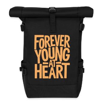 Forever young at heart, birthday getting older - Roll Top Backpack - black - Front