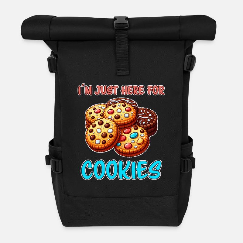 Cookies Spruch Schoko Kekse Lustig Cookie Geschenk - Rolltop Rucksack - Schwarz