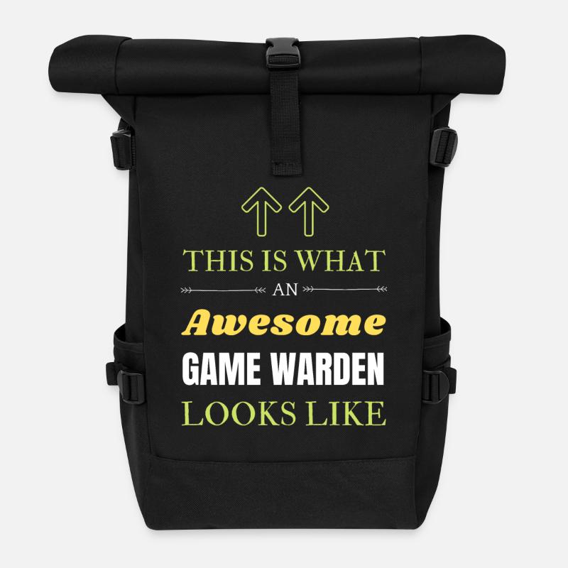 So sieht ein großartiger Game Warden aus - Rolltop Rucksack - Schwarz