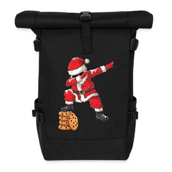 Dabbing Santa Claus Christmas Design - Roll Top Backpack - black - Front