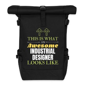 This is What an Awesome Industrial Designer Looks - Roll Top Backpack - black - Front
