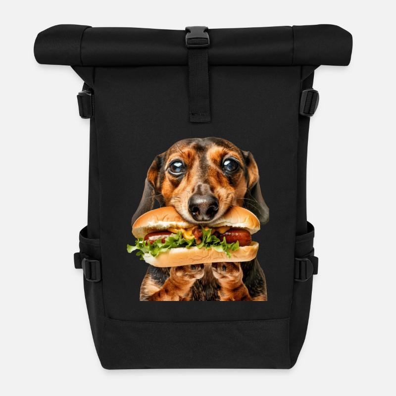Dackel - Rolltop Rucksack - Schwarz