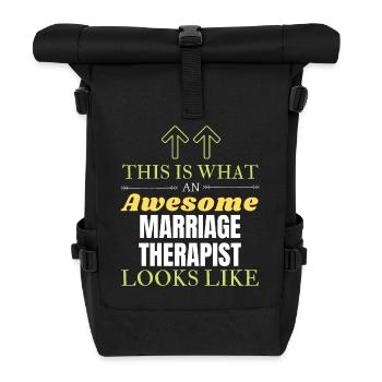 This is What an Awesome Marriage Therapist Looks L - Roll Top Backpack - black - Front