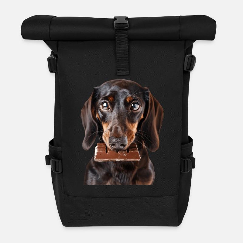 Dackel - Rolltop Rucksack - Schwarz