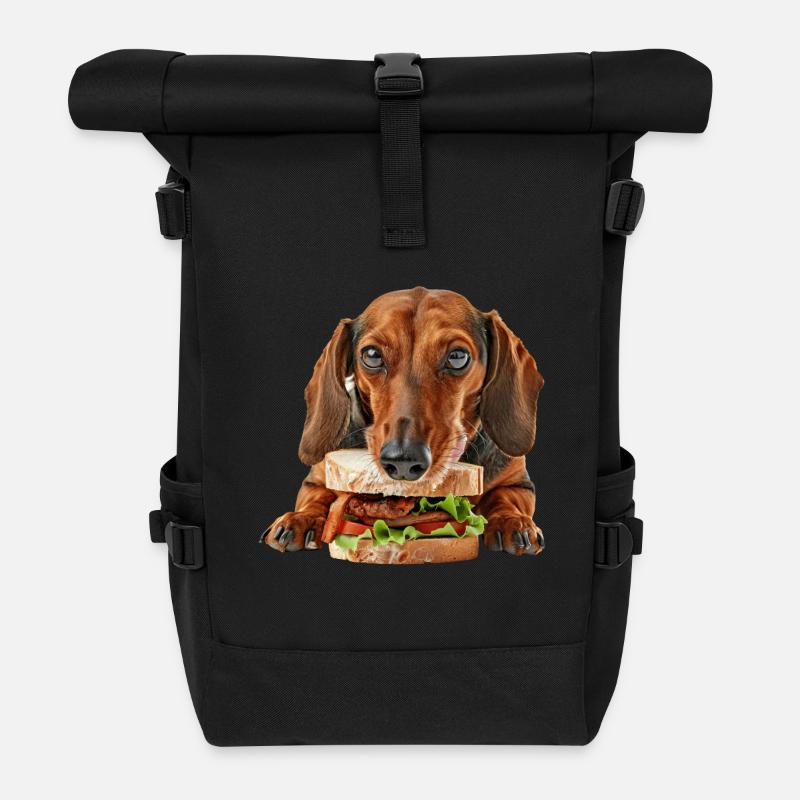 Dackel - Rolltop Rucksack - Schwarz