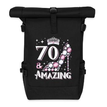 Stylish shoe design for women's 60th birthday - Roll Top Backpack - black - Front