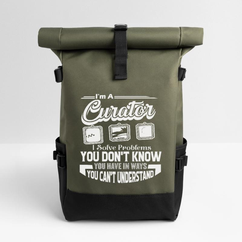 Curator Curator Solves Problems Roll Top Backpack