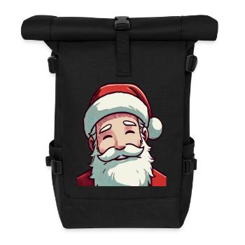 Weihnachtsmann - Rolltop Rucksack - Schwarz - Vorne