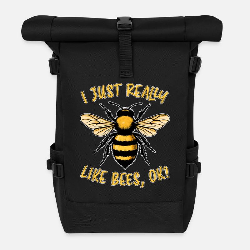 Bienen Spruch Imker Biene Lustiges Bienen Geschenk - Rolltop Rucksack - Schwarz