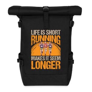 Makes It Seem Longer Jogging Running - Roll Top Backpack - black - Front