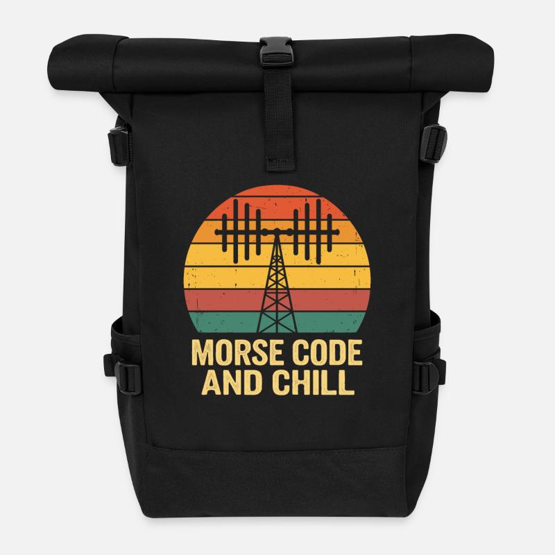 Amateurfunker Ham Radio Morse Code And Chill - Rolltop Rucksack - Schwarz