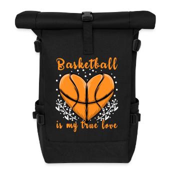 Basketball ist meine wahre Liebe Basketball - Rolltop Rucksack - Schwarz - Vorne