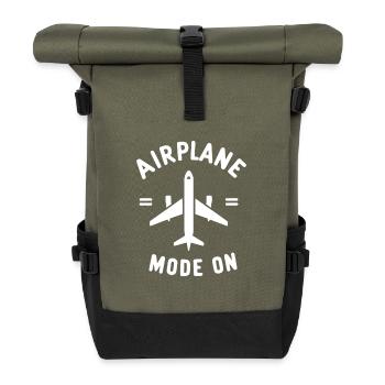Airplane Mode On - Roll Top Backpack - olive/black - Front