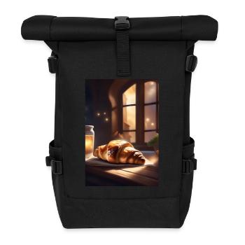 Croissants pastry - Roll Top Backpack - black - Front