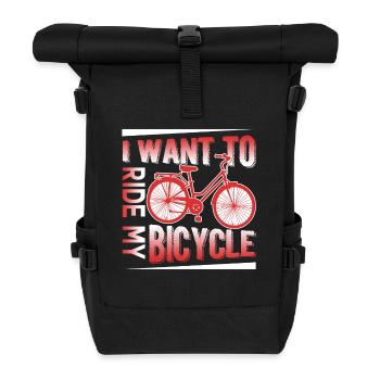 I Want To Ride My Bicycle - Roll Top Backpack - black - Front