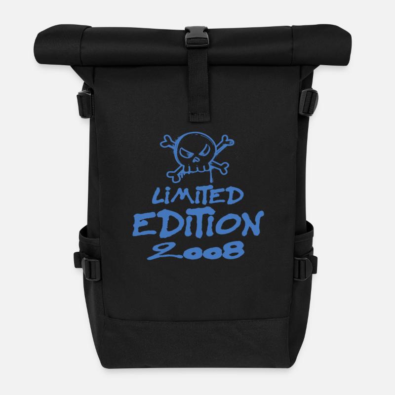 Limited Edition 2008 Geburtstag 2008 Geboren - Rolltop Rucksack - Schwarz