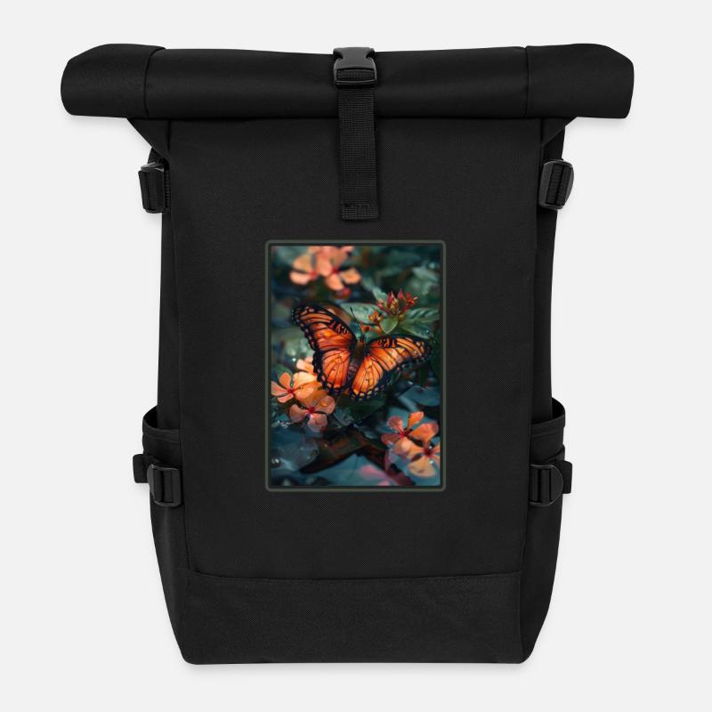 Butterfly Schmetterlinge Schmetterling - Rolltop Rucksack - Schwarz