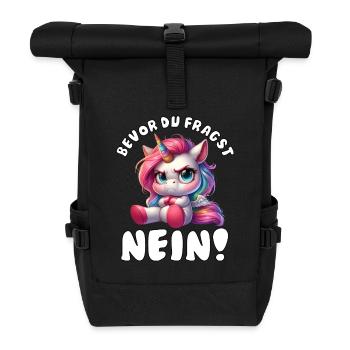 Funny unicorn with saying - Roll Top Backpack - black - Front
