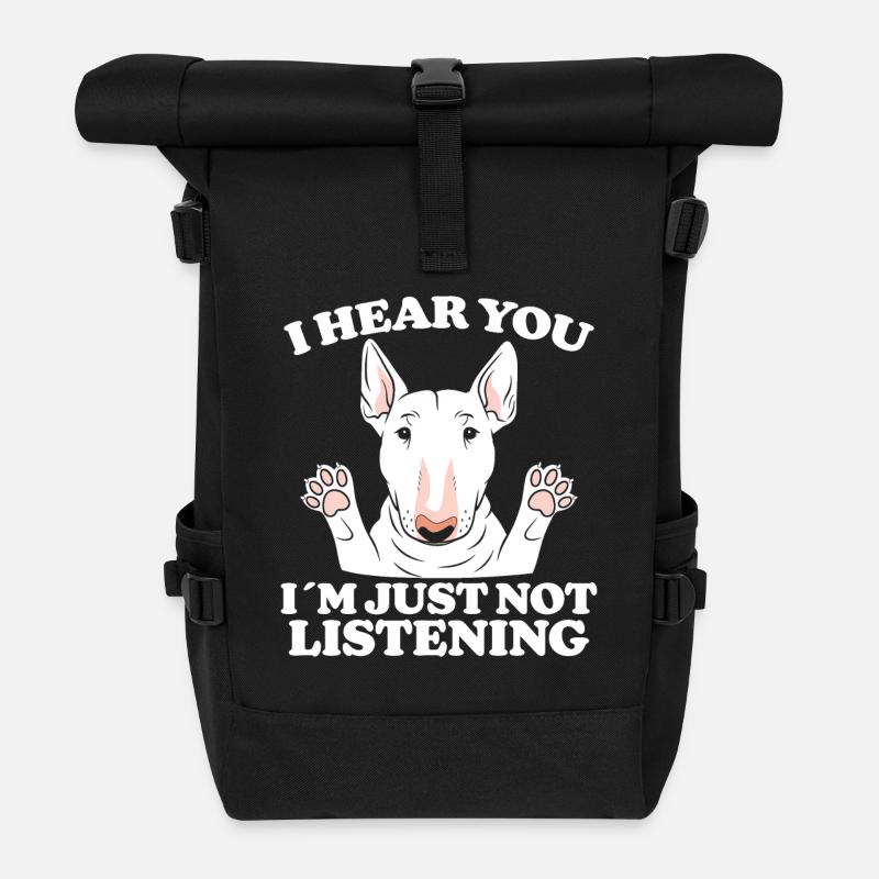 Bull Terrier Saying Funny Bull Terrier Gift - Roll Top Backpack - black