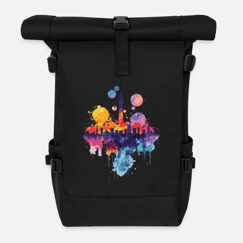 Higashikurume - Roll Top Backpack - black