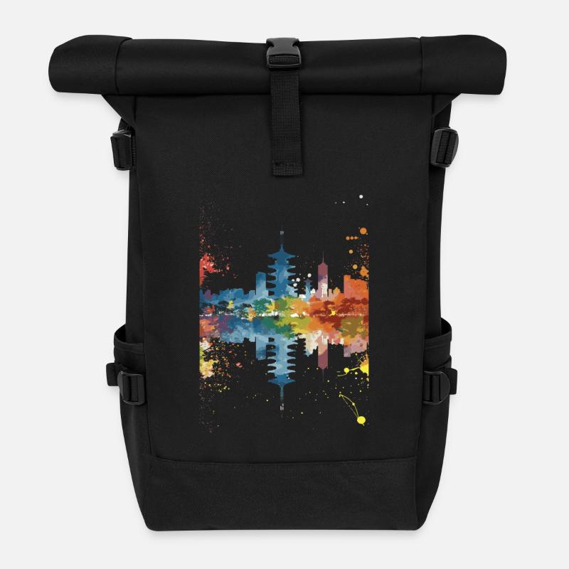 Iwakuni - Roll Top Backpack - black