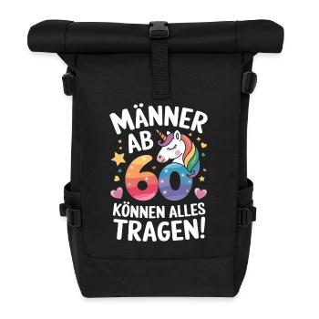 60. Geburtstag Mann 60 Jahre Deko Lustig Geschenk - Rolltop Rucksack - Schwarz - Vorne