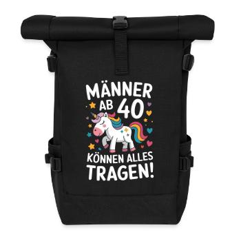 40. Geburtstag Mann 40 Jahre Deko Lustig Geschenk - Rolltop Rucksack - Schwarz - Vorne