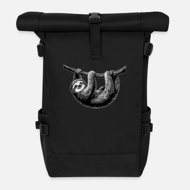 gray sloth art design animal graphic - Rolltop Rucksack - Schwarz
