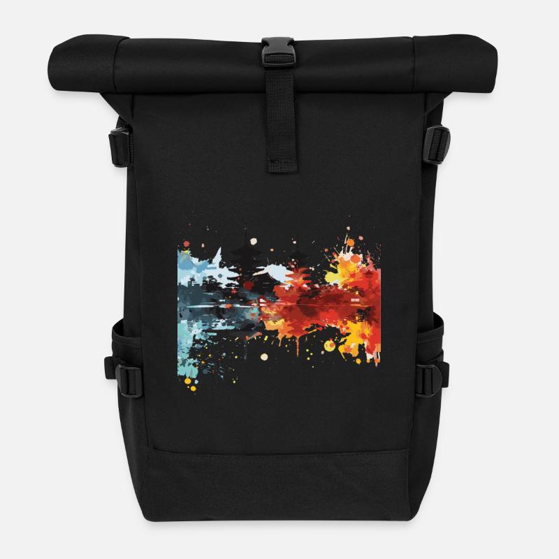 Nara - Roll Top Backpack - black