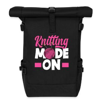 Strick Stricken Liebhaber - Rolltop Rucksack - Schwarz - Vorne