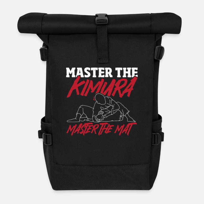 Karate MMA BJJ Kimura Jiu-Jitsu - Roll Top Backpack - black