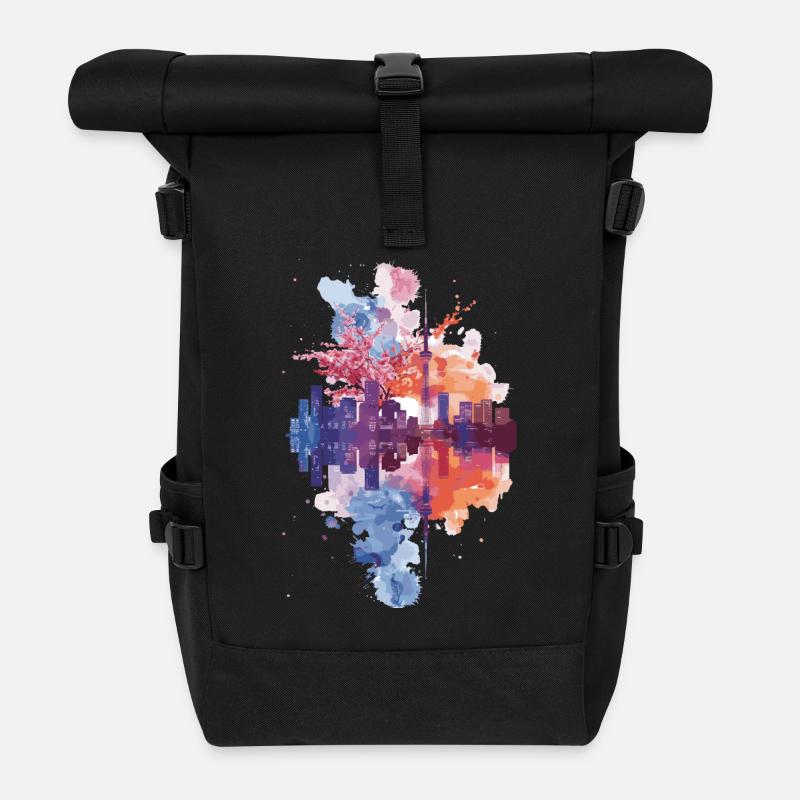 Sakura - Rolltop Rucksack - Schwarz