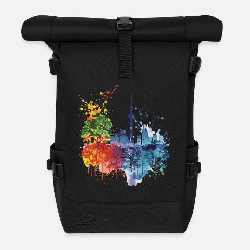 Shizuoka - Roll Top Backpack - black