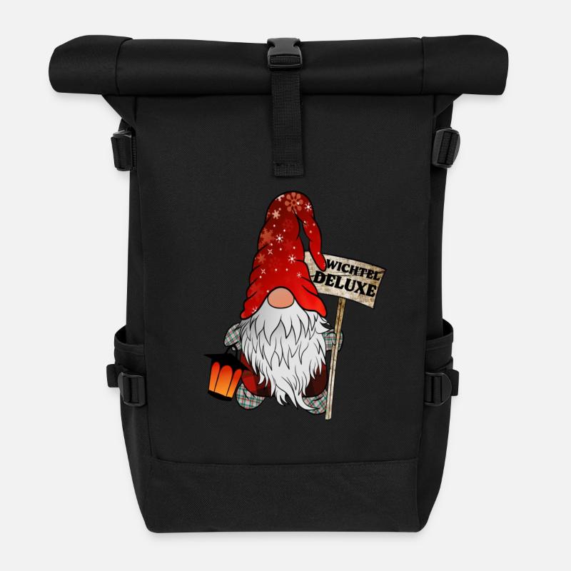 Wichtel Deluxe – Der exklusive Weihnachtsgnom - Rolltop Rucksack - Schwarz