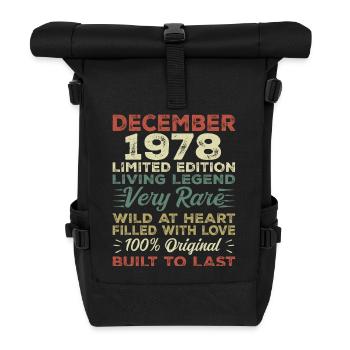 Décembre 1978 - anniversaire Décembre 1978 année - Sac à dos roll top - noir - Devant