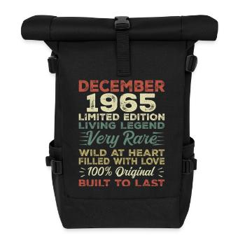 Décembre 1965 - anniversaire Décembre 1965 année - Sac à dos roll top - noir - Devant