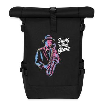 Jazz Musiker Swing Into The Groove Saxophon - Rolltop Rucksack - Schwarz - Vorne
