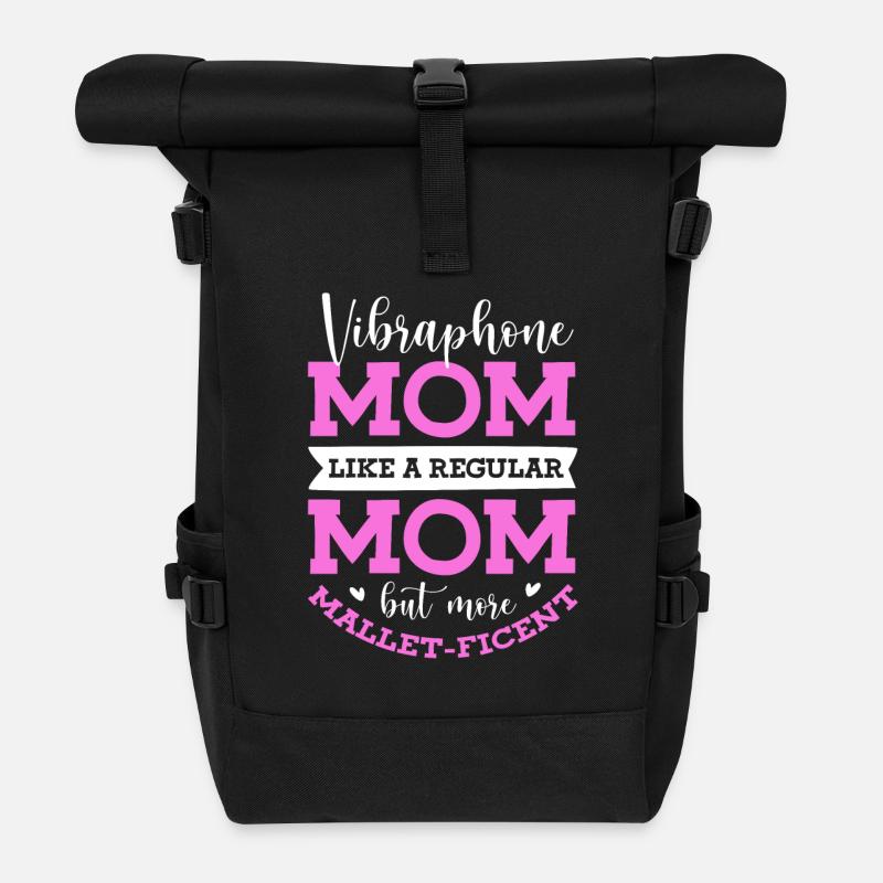Vibraphone Mom Like A Regular Mom But More - Roll Top Backpack - black