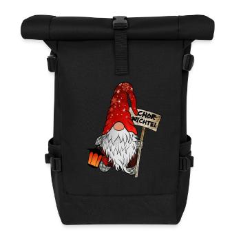 Chor Wichtel – Der musikalische Weihnachtsgnom - Rolltop Rucksack - Schwarz - Vorne