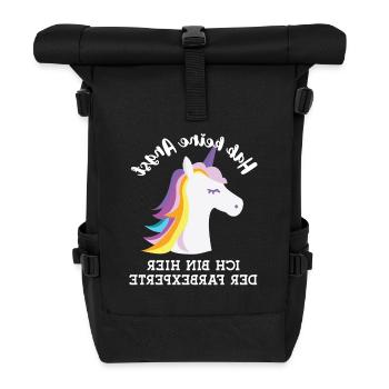 Friseur Geschenk Spiegelverkehrt Haar Farbexperte - Rolltop Rucksack - Schwarz - Vorne
