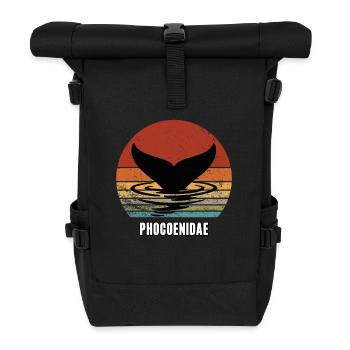 Wal Taucher Tauchen Walflosse Schweinswal Flosse - Rolltop Rucksack - Schwarz - Vorne
