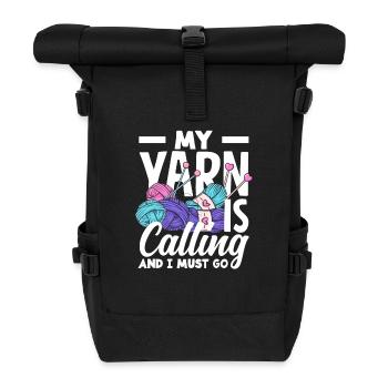 Mein Garn Ruft Stricken Muss Los Stricken - Rolltop Rucksack - Schwarz - Vorne