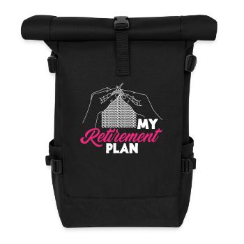 Stricken Mein Ruhestandsplan - Rolltop Rucksack - Schwarz - Vorne