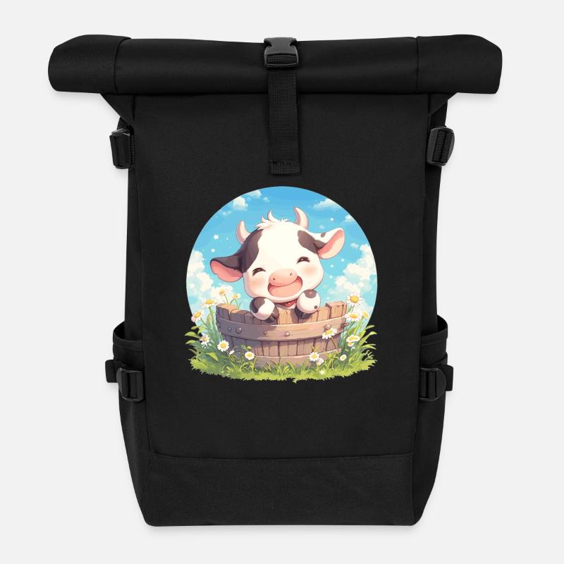 Kühe Kuh - Rolltop Rucksack - Schwarz